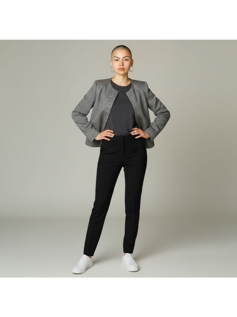Kiton Women's Gray  Collarless Jacket Blazer Made In Italy Size 6 US/42 EU